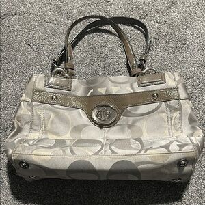 Grey Coach Tote Shoulder Bag